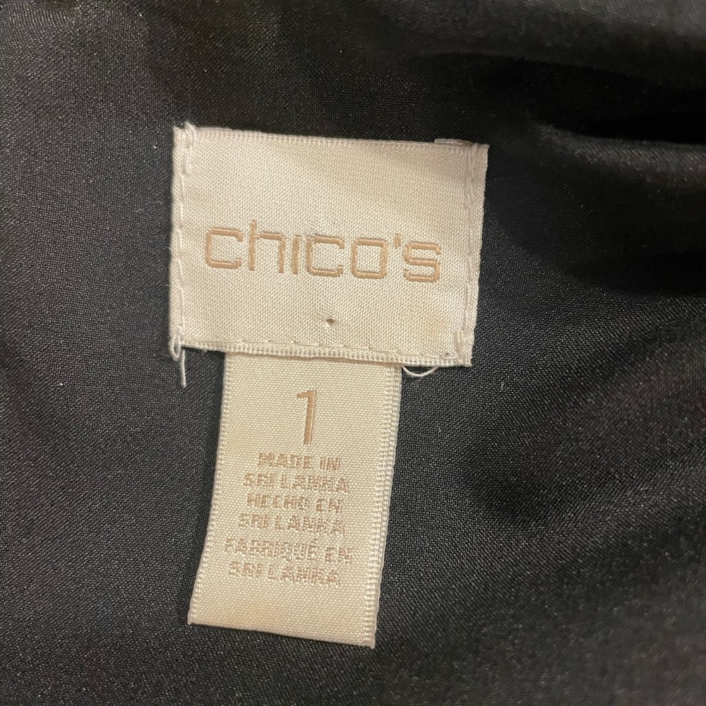 Chicos Black Faux Leather Animal Print Fit and Flare Size 8 (Chico's size 1) - Picture 4 of 6
